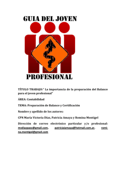 T&Iacute;TULO TRABAJO:&rdquo; La importancia de la preparaci&oacute;n del