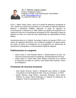 MF Alberto Ju&aacute;rez Castro Publicaciones en congreso. Formaci&oacute;n de