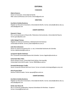 EDITORIAL - Universidad de Nari&ntilde;o