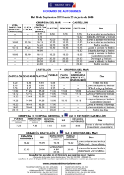 HORARIO DE AUTOBUSES