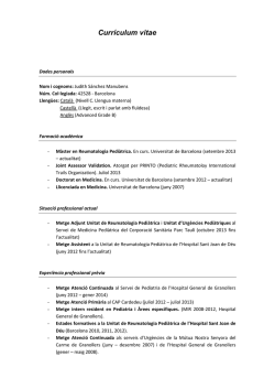 Curriculum - Fundaci&oacute; Sant Joan de D&eacute;u