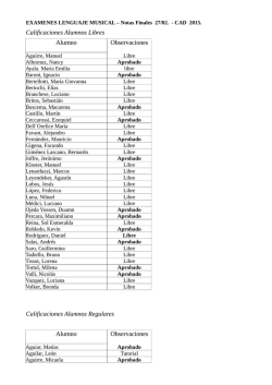 Calificaciones Alumnos Libres Alumno Observaciones