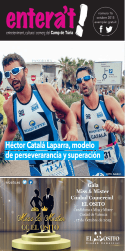 l`Eliana - Entera`t Camp de T&uacute;ria | Revista de noticies d