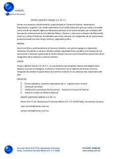 GRUPO LOGISTICO VANSAC S.A. DE C.V. Somos una empresa