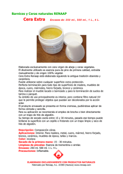 Barnices y Ceras naturales RENAAP Cera Extra Envases de: 250 ml