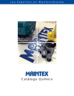 Cat&aacute;logo Qu&iacute;mico - Equipos y productos de limpieza