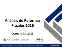 An&aacute;lisis de Reformas Fiscales 2016