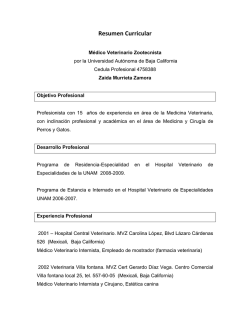 M.V.Z. Zaida Murrieta Zamora - Instituto de Investigaciones en