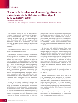 El uso de la insulina en el nuevo algoritmo de
