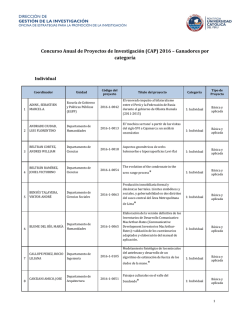 2016 &ndash; Ganadores por categor&iacute;a