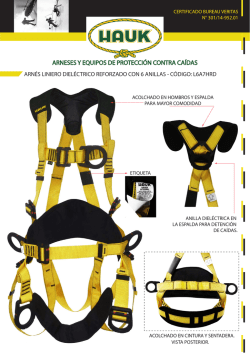 ARNESES Y EQUIPOS DE PROTECCI&Oacute;N CONTRA CA&Iacute;DAS