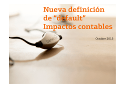 Nueva definici&oacute;n de "default" Impactos contables