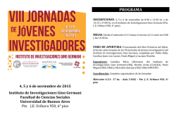 Programa - Jornadas de J&oacute;venes Investigadores