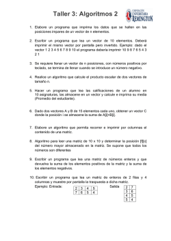Taller 3: Algoritmos 2