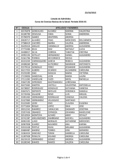 LISTADO DE ADMITIDOS CURSO DE CIENCIAS B&Aacute;SICAS DE LA