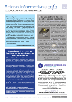 Bolet&iacute;n Informativo - Colegio Oficial de F&iacute;sicos