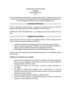 CONDICIONES Y RESTRICCIONES SUBASTA GRAN PLAZA