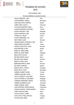 PRUEBAS DE ACCESO 2015