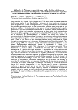 Utilizaci&oacute;n de Trichoderma atroviride cepa &alpha;cp8 y Bacillus subtilis