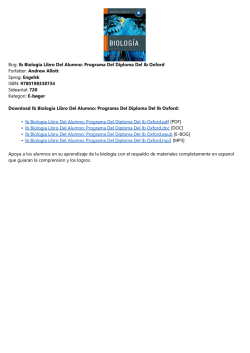 Ib Biologia Libro Del Alumno: Programa Del Diploma Del Ib Oxford