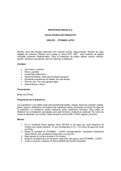 INDUSTRIAS GROZA S.A. FICHA T&Eacute;CNICA DE