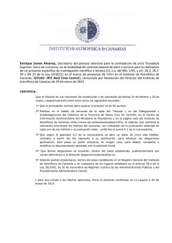 Enrique Joven &Aacute;lvarez, Secretario del proceso selectivo para la