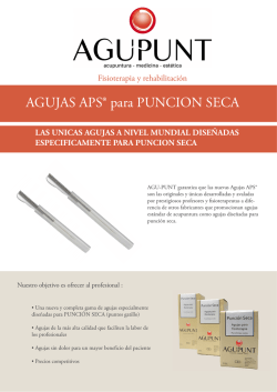 AGUJAS APS&reg; para PUNCION SECA