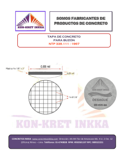 TAPA DE CONCRETO PARA BUZ&Oacute;N NTP 339.111 : 1997