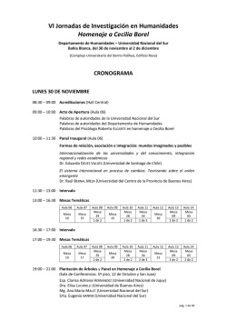 VI Jornadas de Investigaci&oacute;n en Humanidades Homenaje a Cecilia