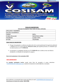 FICHA DE INSCRIPCI&Oacute;N