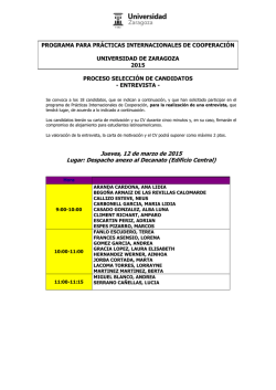 Jueves, 12 de marzo de 2015 Lugar: Despacho anexo al Decanato