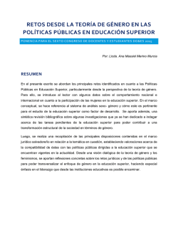 retos desde la teor&iacute;a de g&eacute;nero en las pol&iacute;ticas p&uacute;blicas en