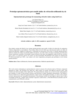 Prototipo optomecatr&oacute;nico para medir &iacute;ndice de refracci&oacute;n utilizando