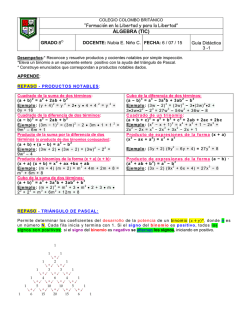 (3-1) Pto Notables, T. Pascal, Cocientes N