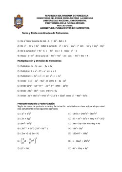 Guia de Factorizacion y Producto Notable