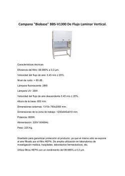Gabinete de flujo laminar vertical marca Biobase, doble. Con filtros