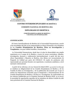 CENTRO INTERDISCIPLINARIO DE BIO&Eacute;TICA DIPLOMADO EN