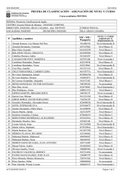 Resultados P. Clasificaci&oacute;n - Escuela Oficial de Idiomas Ingenio