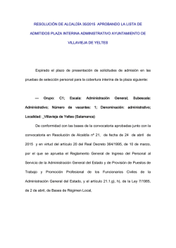 Resoluci&oacute;n de la Alcald&iacute;a por la que se aprueba la lista de