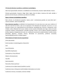 (*A) Lista de afecciones reum&aacute;ticas y condiciones reumatol&oacute;gicas