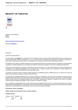 Complejo multivitam&iacute;nico : MEGAVIT 120 TABLETAS