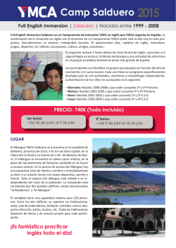 Camp Salduero 2015 Full English Immersion