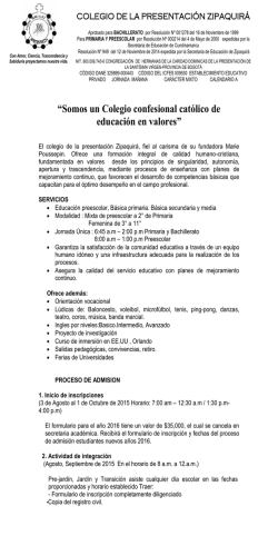 &ldquo;Somos un Colegio confesional cat&oacute;lico de educaci&oacute;n en valores&rdquo;
