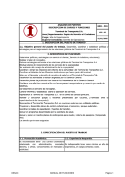 Manual de Funciones y Perfiles Jefe Departamento de Servicio al