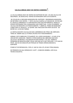 VALVULA BREAK AWAY DE VENTEO CODEIRON .