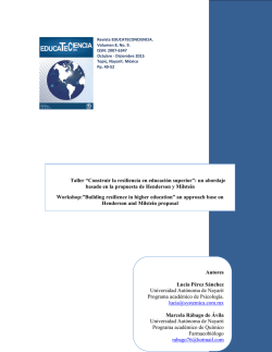 Taller &ldquo;Construir la resiliencia en educaci&oacute;n superior&rdquo;