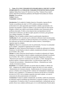 PLAN DE CUIDADOS ESTANDARIZADOS AL RECIEN