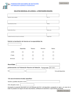 FEDERACI&Oacute;N NAVARRA DE NATACI&Oacute;N Solicito la tramitaci&oacute;n de