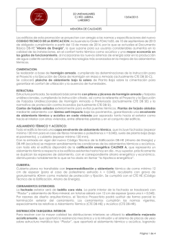 MEMORIA basica DE CALIDADES: OBRA