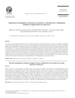 INVURNUS Aislamiento de uropat&oacute;genos bacterianos en gestantes